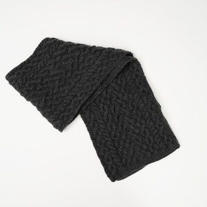 Aran Crafts Merino Wool Cable Knit Scarf Gray Unisex 9x50 Ireland